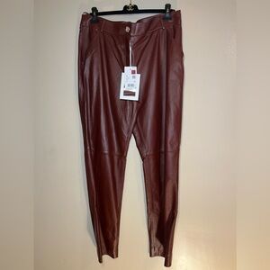 Authentic Chanel Women’s burgundy leather pants size 46